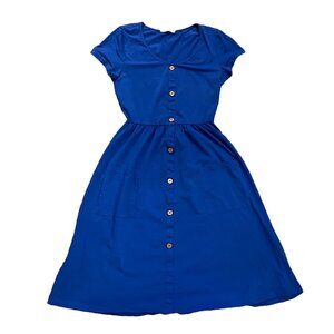 Ouges Dress Size Small Royal Blue Front Pockets